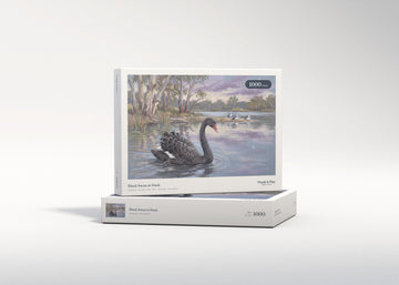 Black Swan at Dusk jigsaw puzzle - gift box