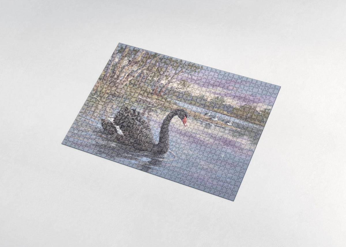 Black Swan at Dusk jigsaw puzzle - assembled puzzle