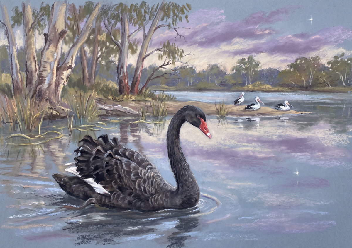 Black Swan at Dusk jigsaw puzzle