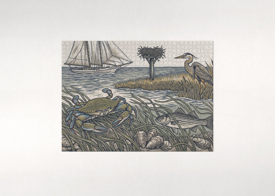 Blue Crab of the Chesapeake Bay jigsaw puzzle - gift box