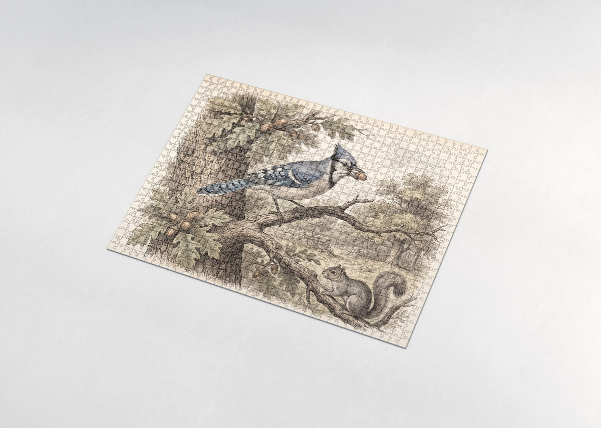 Blue Jay in the Oak Tree jigsaw puzzle - assembled puzzle