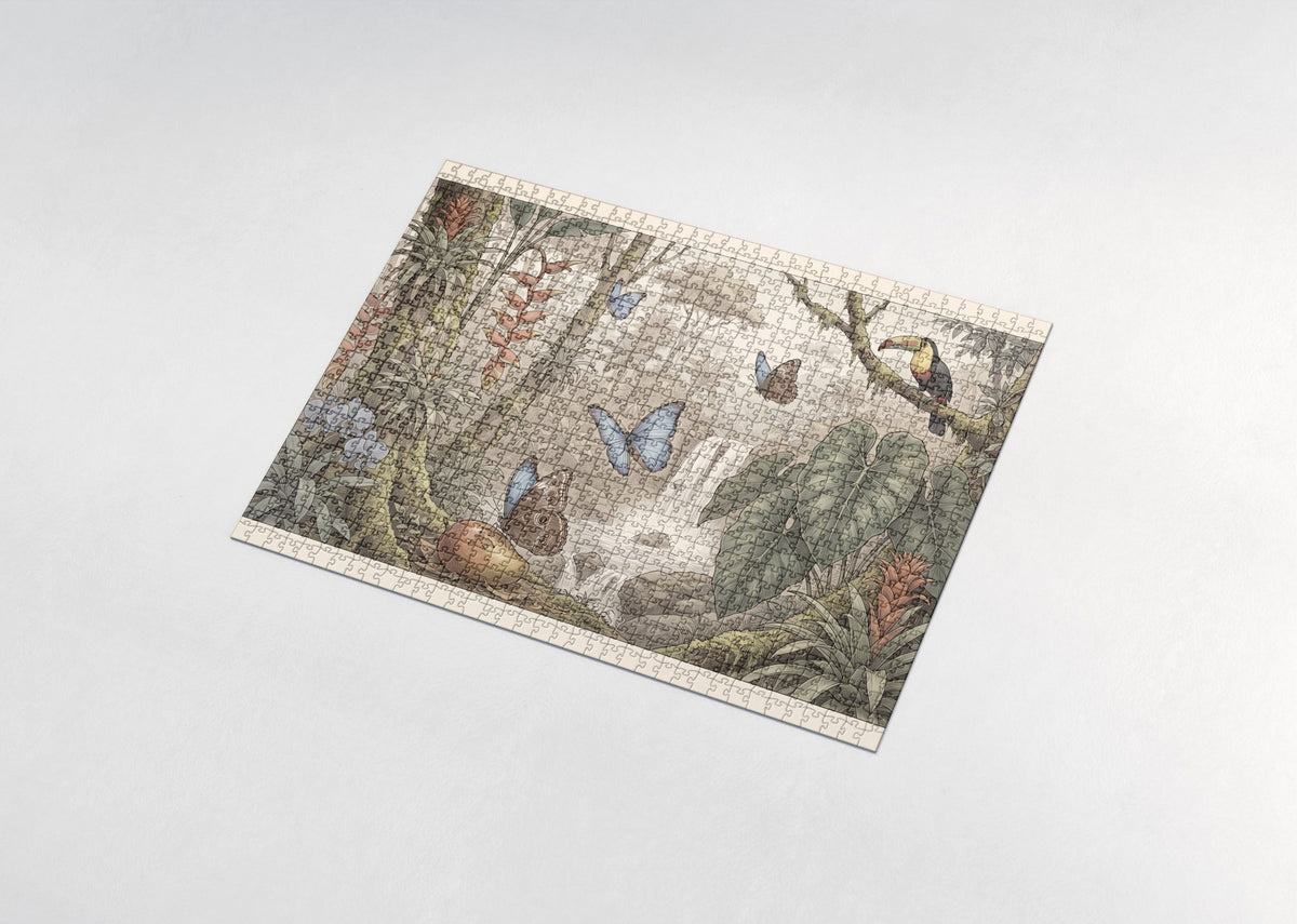 Blue Morpho Butterflies in the Rainforest jigsaw puzzle - assembled puzzle