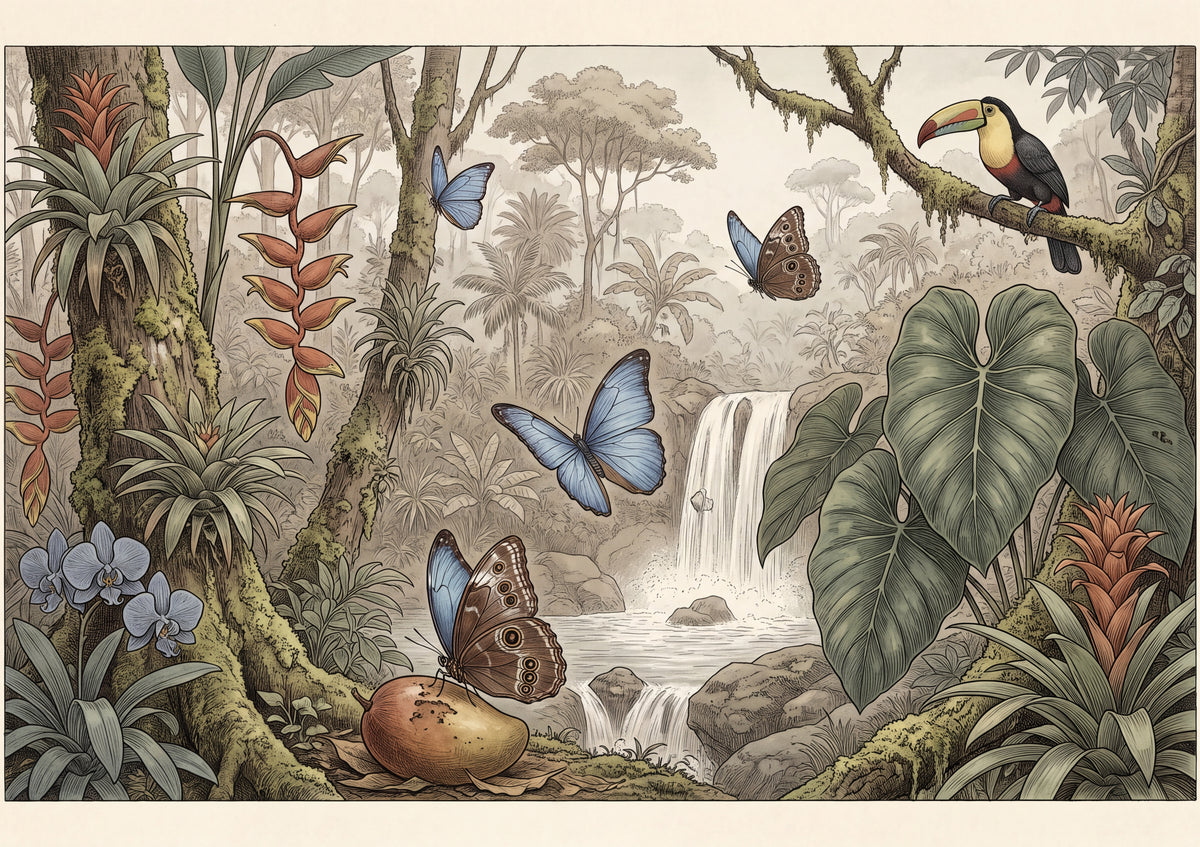 Blue Morpho Butterflies in the Rainforest jigsaw puzzle