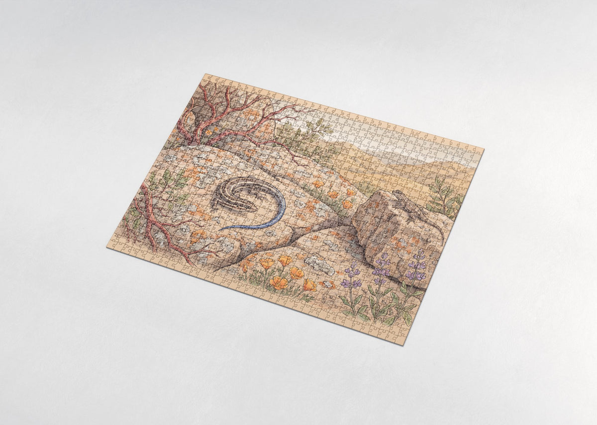 Blue Tailed Skink on the Rocks jigsaw puzzle - assembled puzzle