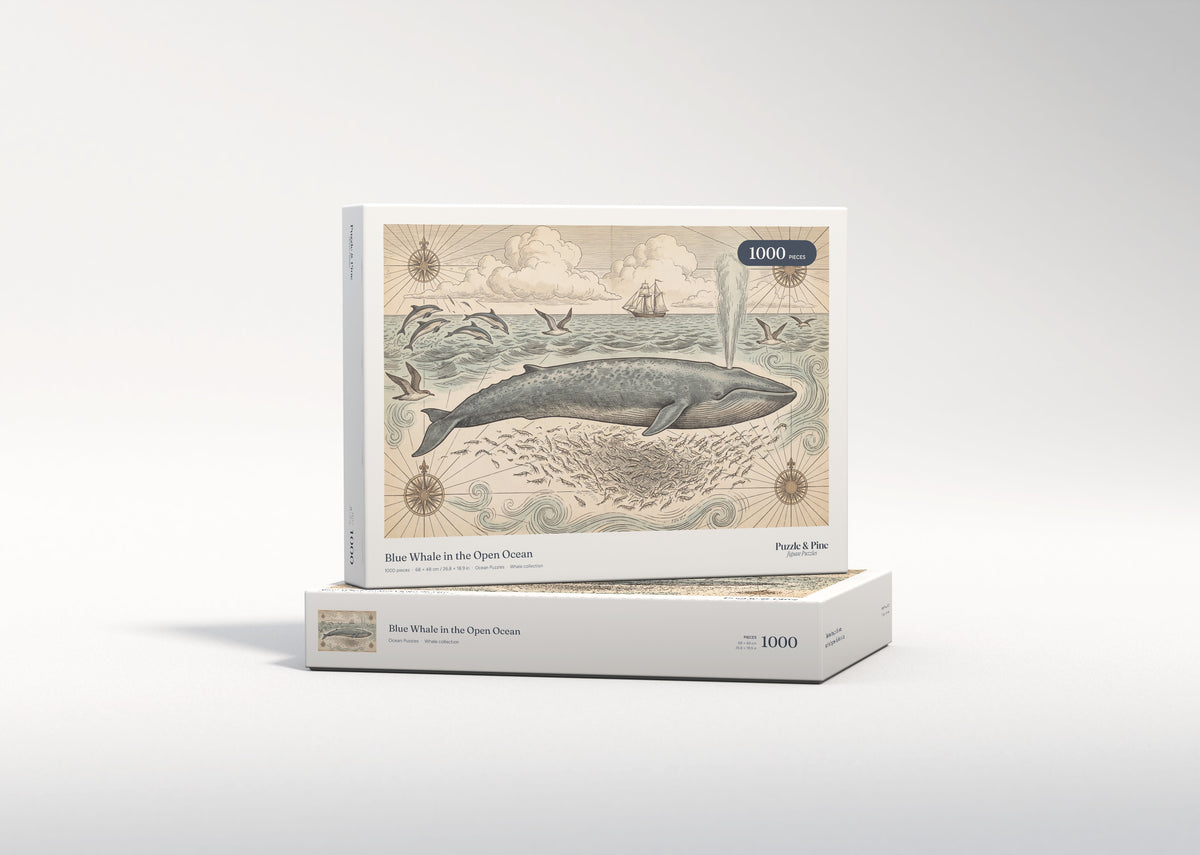 Blue Whale in the Open Ocean jigsaw puzzle - gift box