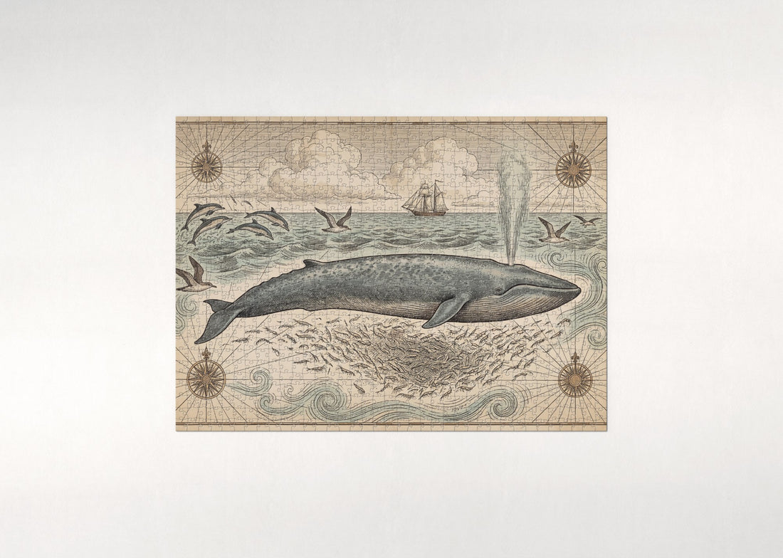 Blue Whale in the Open Ocean jigsaw puzzle - gift box