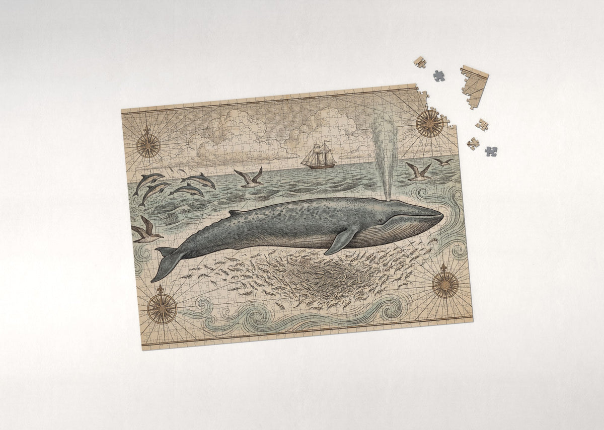 Blue Whale in the Open Ocean jigsaw puzzle - puzzle with loose pieces
