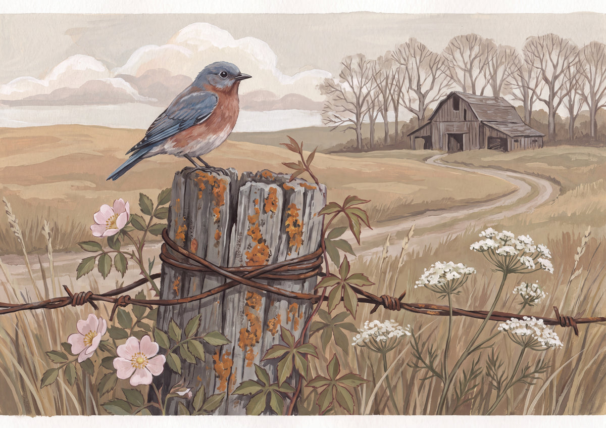 Bluebird on the Old Fence Post jigsaw puzzle