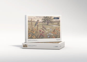 Bluebirds and Wildflowers jigsaw puzzle - gift box