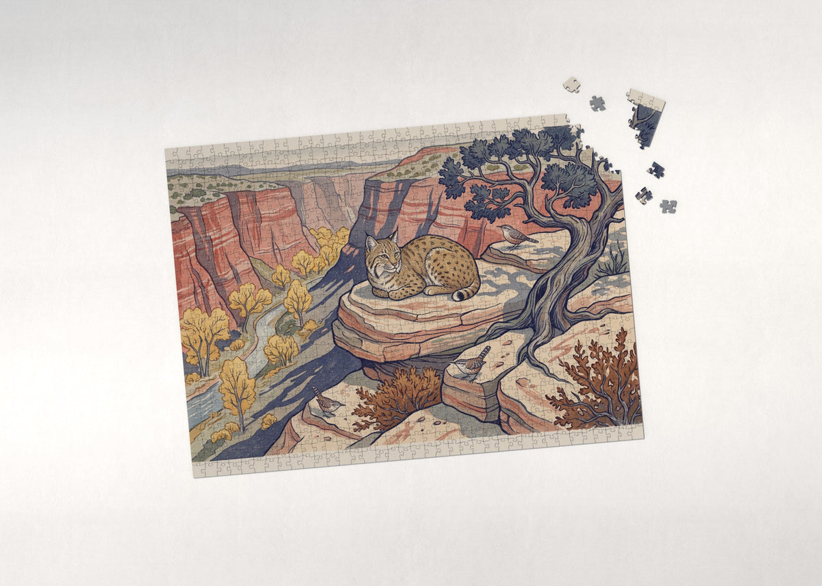 Bobcat in the Autumn Canyon jigsaw puzzle - puzzle with loose pieces