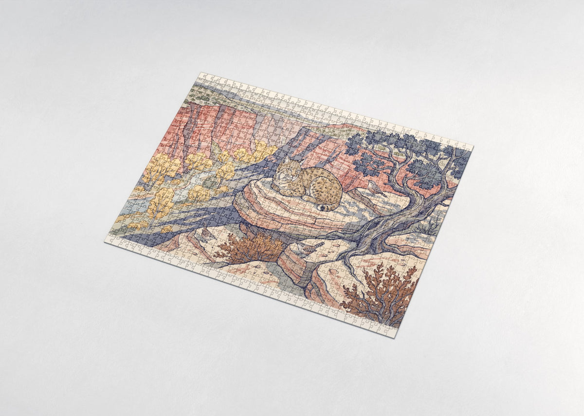 Bobcat in the Autumn Canyon jigsaw puzzle - assembled puzzle