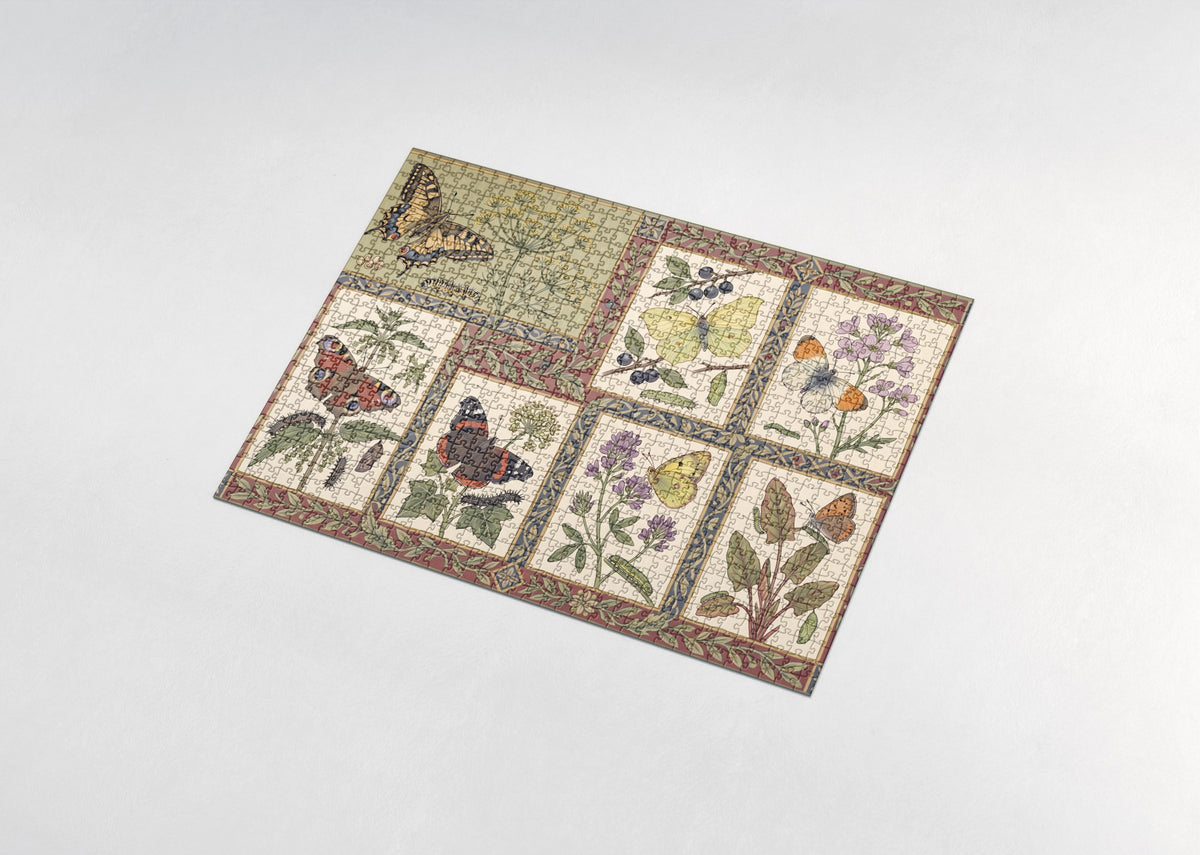 Botanical Butterflies Vintage Plate jigsaw puzzle - assembled puzzle
