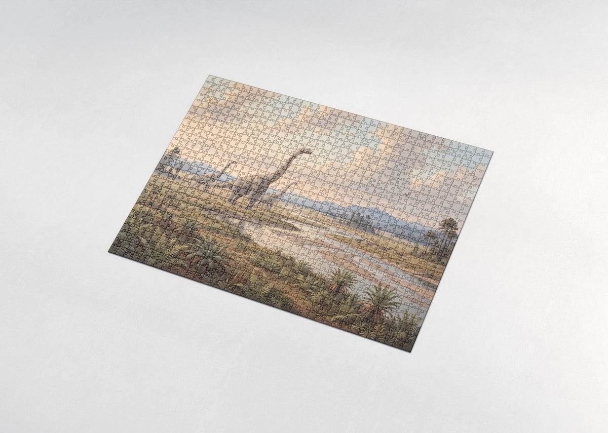 Brachiosaurus Crossing the Plains jigsaw puzzle - assembled puzzle