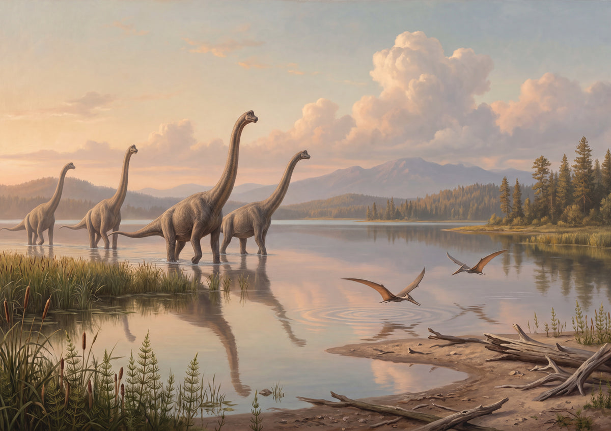 Brachiosaurus Herd at the Lake jigsaw puzzle