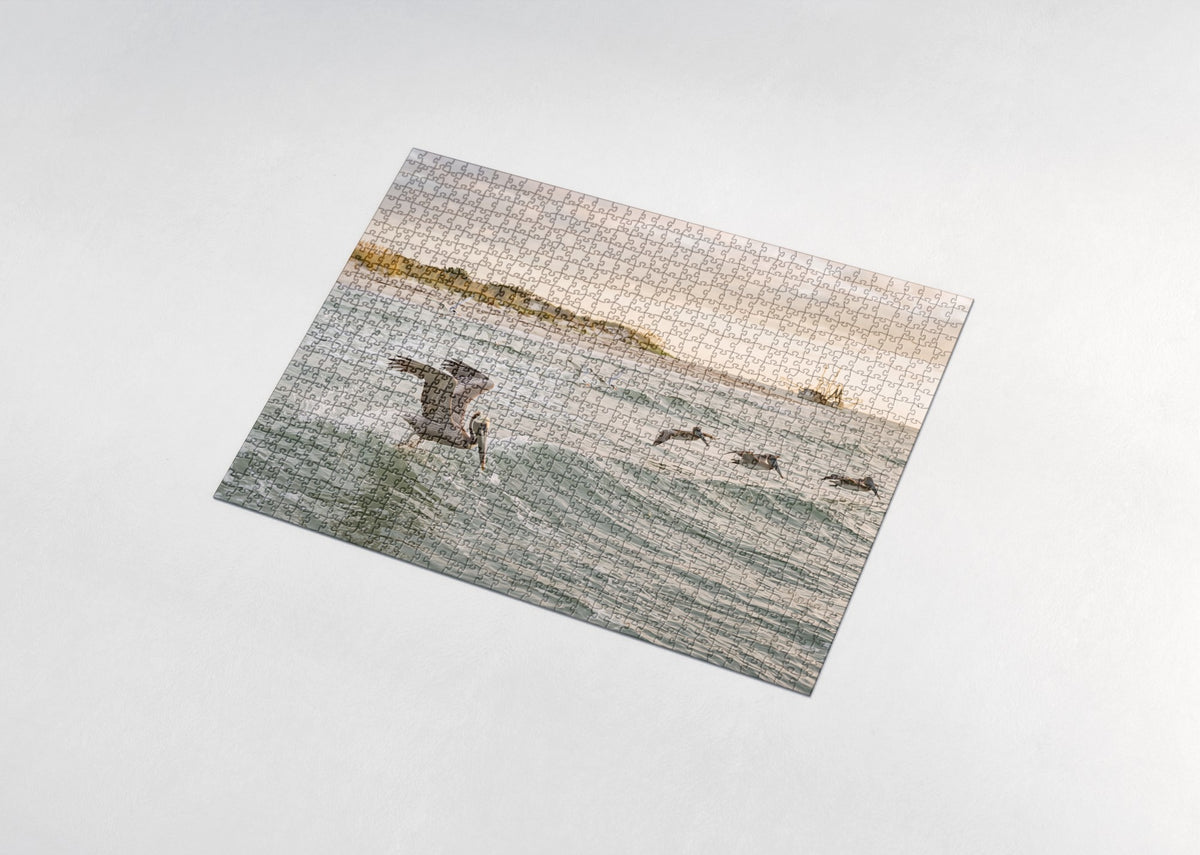 Brown Pelican Diving at the Gulf Coast jigsaw puzzle - assembled puzzle