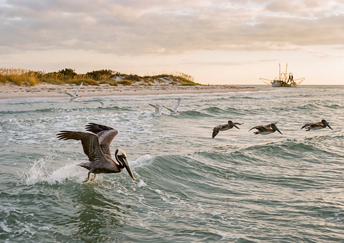 Brown Pelican Diving at the Gulf Coast jigsaw puzzle