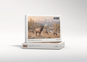Bull Elk Bugling in the Autumn Meadow jigsaw puzzle - gift box