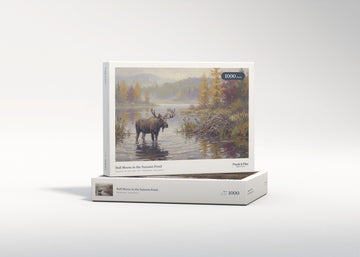 Bull Moose in the Autumn Pond jigsaw puzzle - gift box