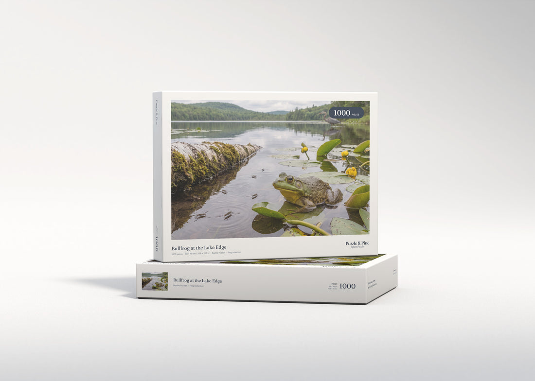 Bullfrog at the Lake Edge jigsaw puzzle - gift box