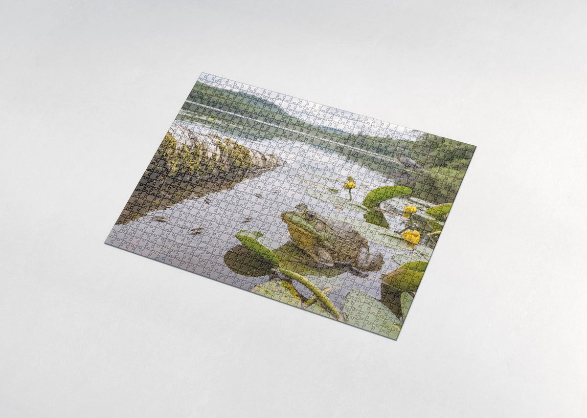 Bullfrog at the Lake Edge jigsaw puzzle - assembled puzzle