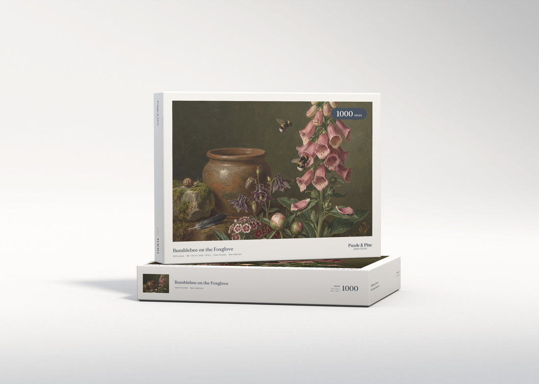 Bumblebee on the Foxglove jigsaw puzzle - gift box