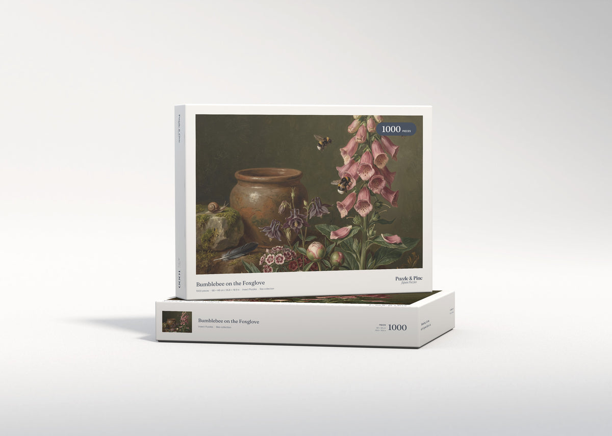Bumblebee on the Foxglove jigsaw puzzle - gift box