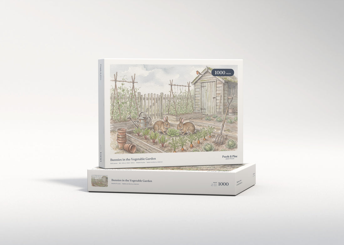 Bunnies in the Vegetable Garden jigsaw puzzle - gift box