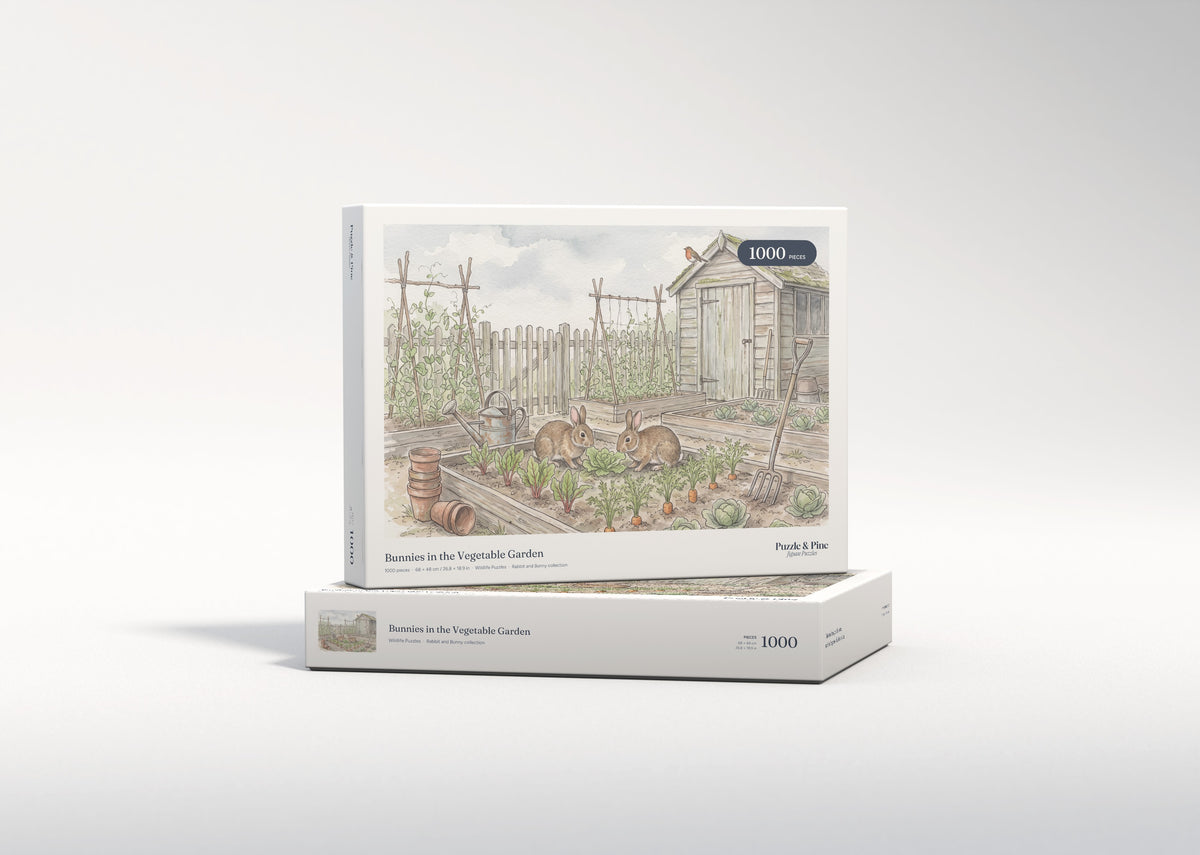 Bunnies in the Vegetable Garden jigsaw puzzle - gift box