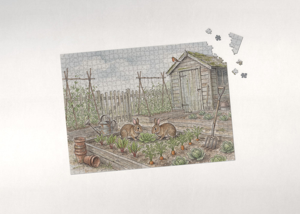 Bunnies in the Vegetable Garden jigsaw puzzle - puzzle with loose pieces