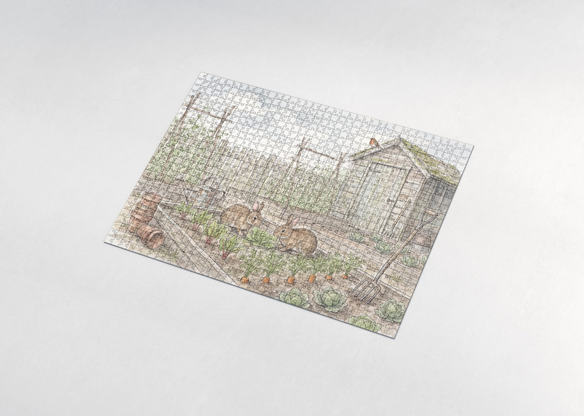 Bunnies in the Vegetable Garden jigsaw puzzle - assembled puzzle