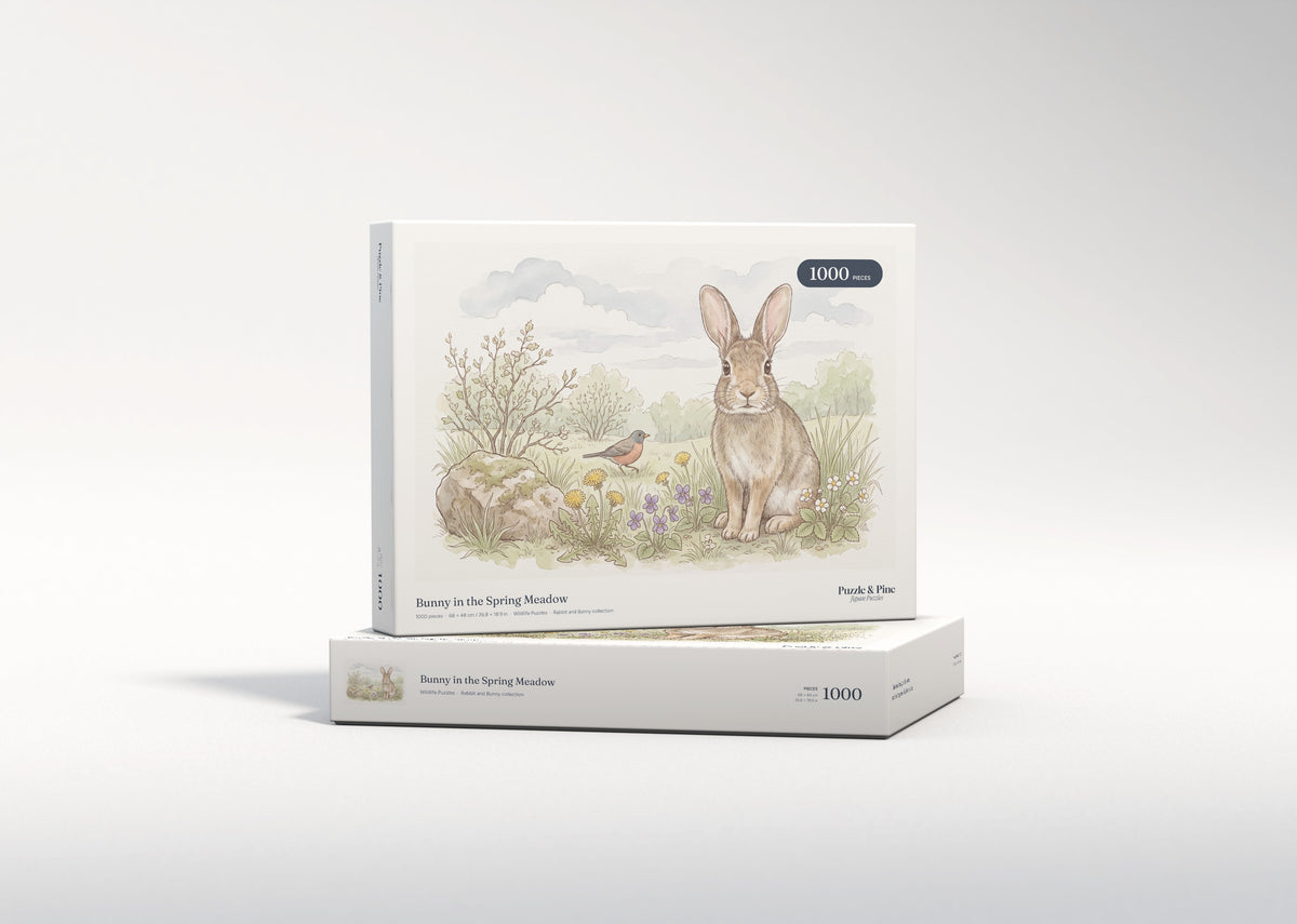 Bunny in the Spring Meadow jigsaw puzzle - gift box