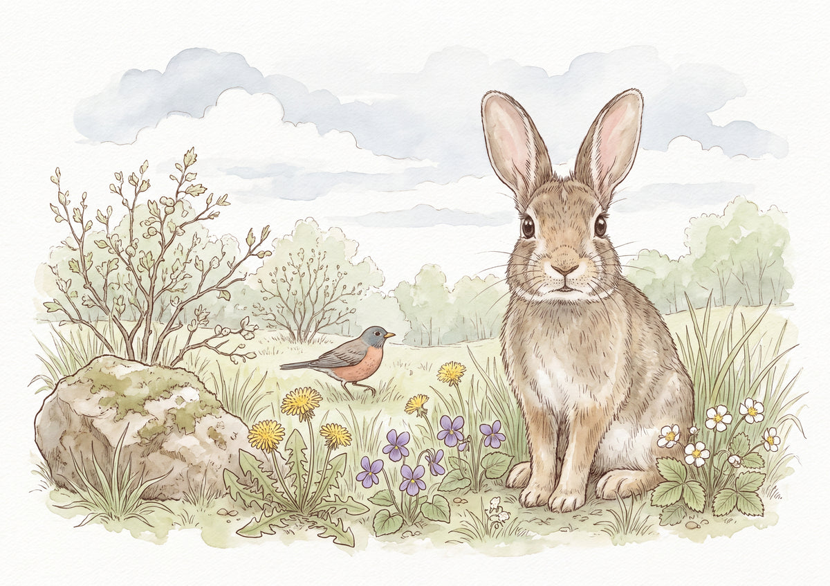 Bunny in the Spring Meadow jigsaw puzzle