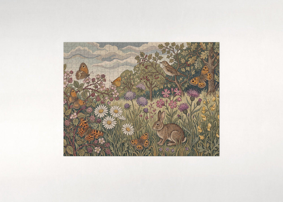 Butterflies and Wildflowers at the Meadow Edge jigsaw puzzle - flat puzzle