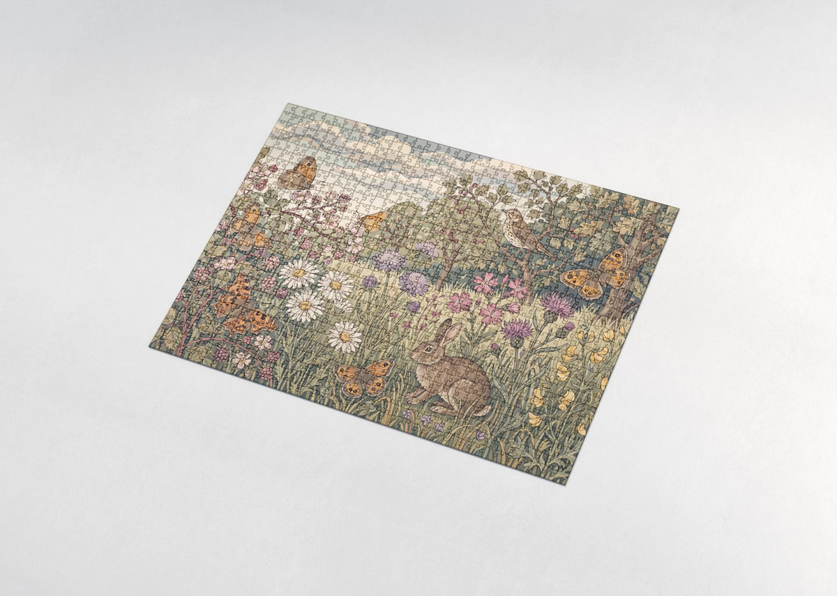 Butterflies and Wildflowers at the Meadow Edge jigsaw puzzle - assembled puzzle