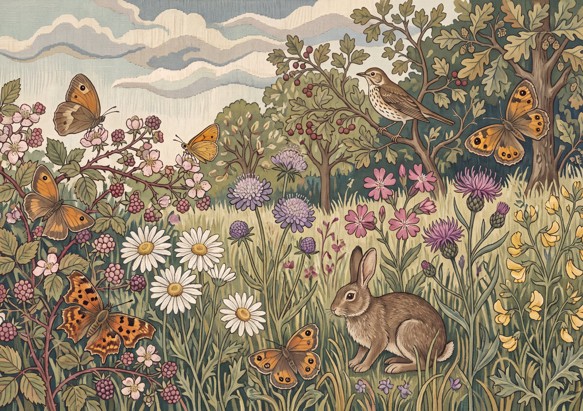 Butterflies and Wildflowers at the Meadow Edge jigsaw puzzle