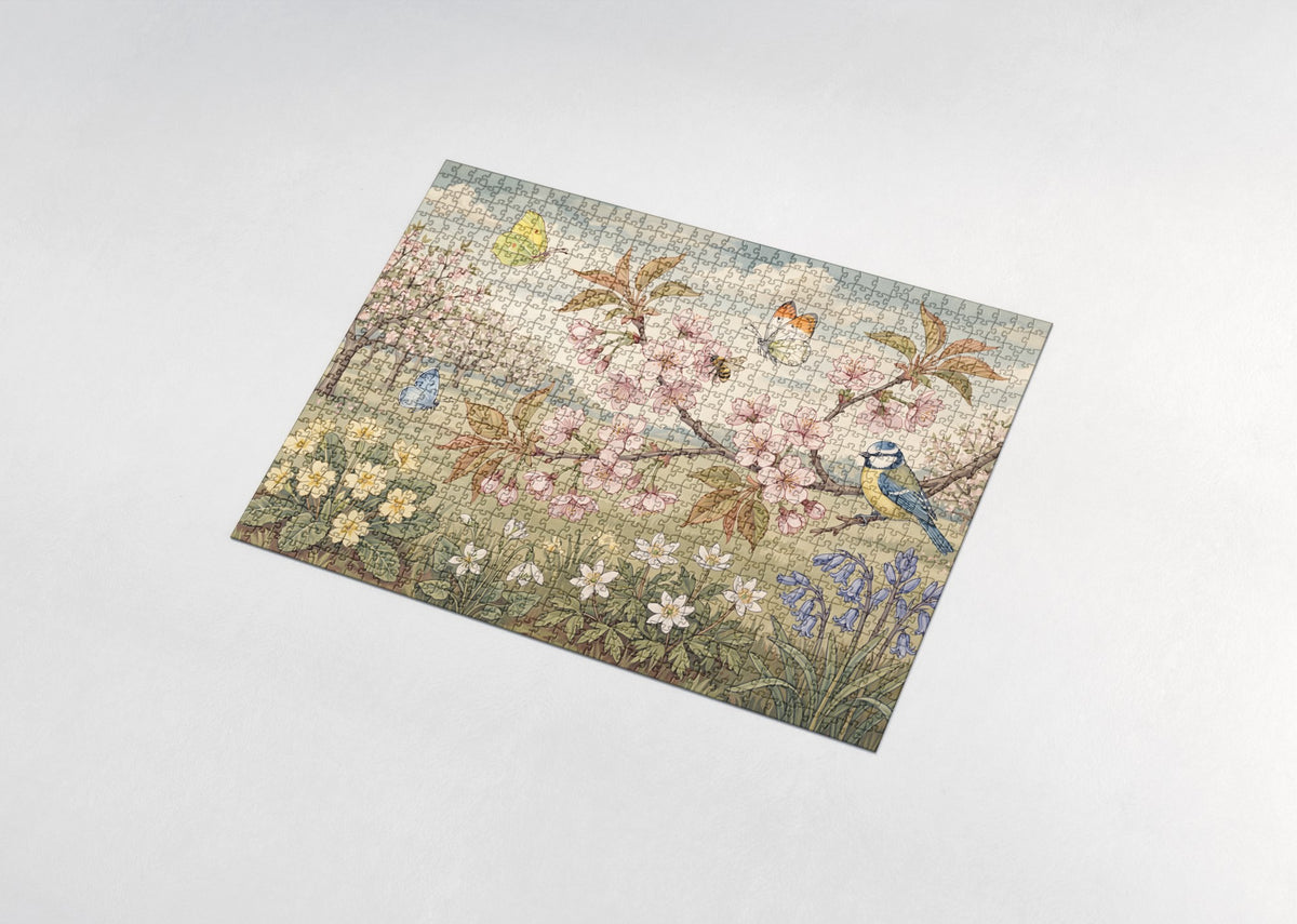 Butterflies at the Spring Blossom Branch jigsaw puzzle - assembled puzzle