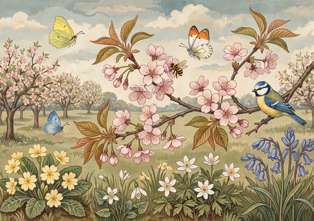 Butterflies at the Spring Blossom Branch jigsaw puzzle