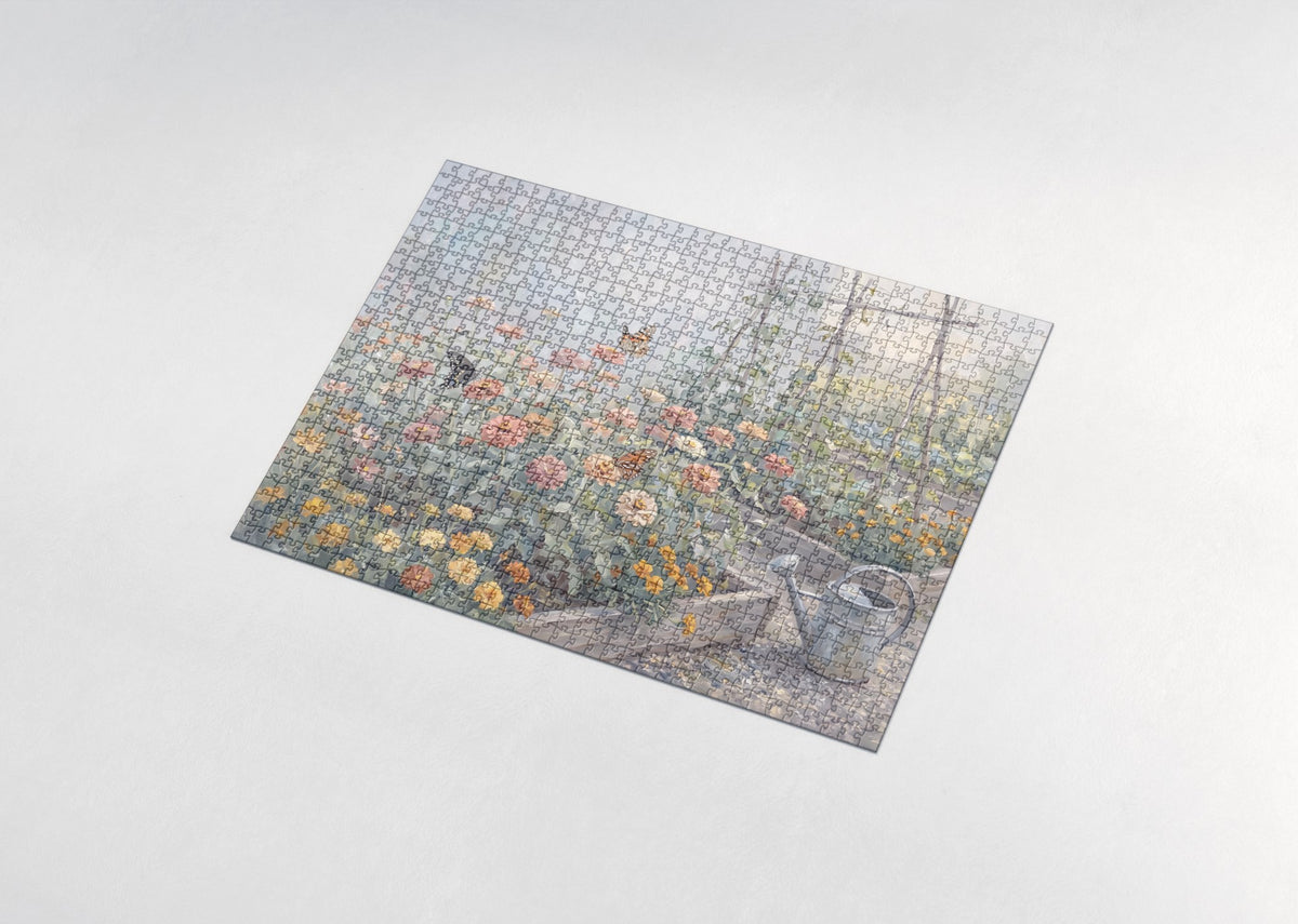 Butterflies at the Zinnia Patch jigsaw puzzle - assembled puzzle