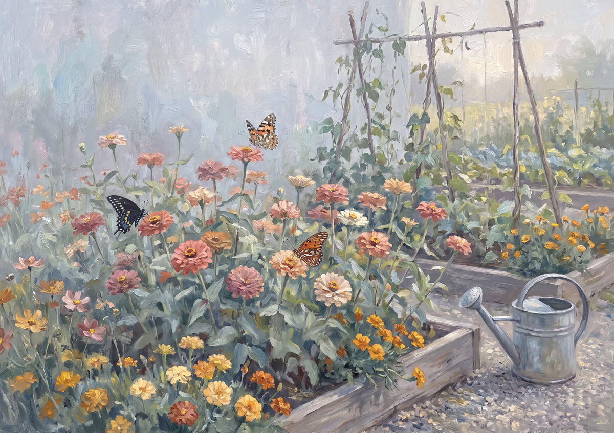 Butterflies at the Zinnia Patch jigsaw puzzle