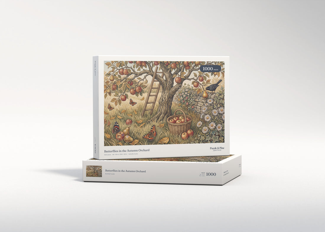 Butterflies in the Autumn Orchard jigsaw puzzle - gift box