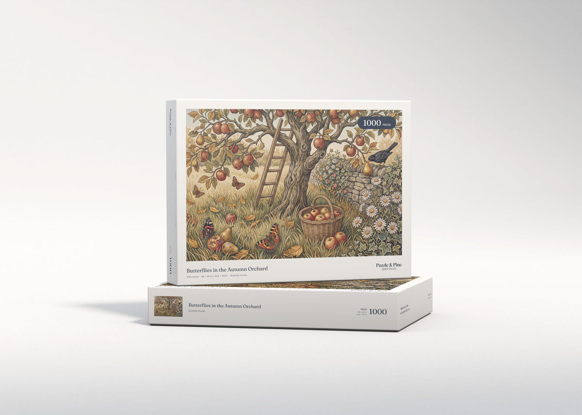 Butterflies in the Autumn Orchard jigsaw puzzle - gift box