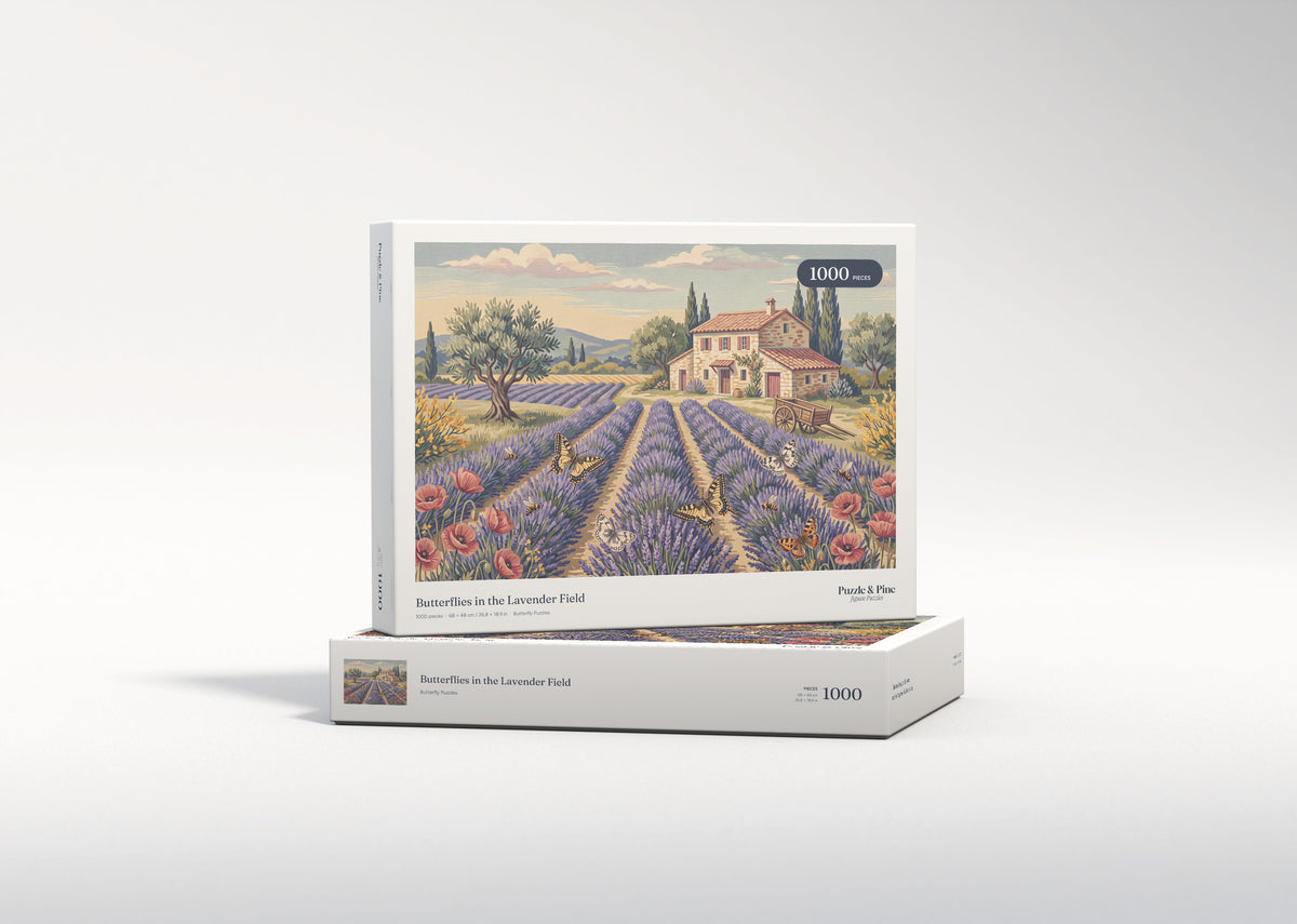 Butterflies in the Lavender Field jigsaw puzzle - gift box