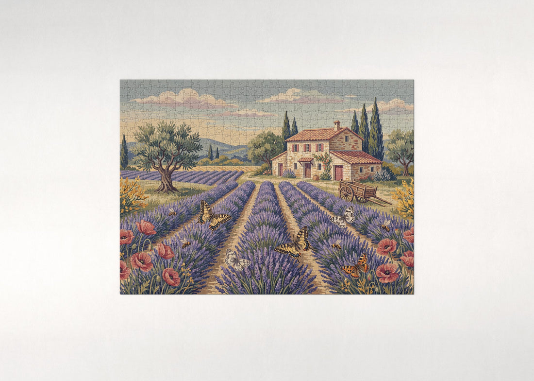 Butterflies in the Lavender Field jigsaw puzzle - gift box