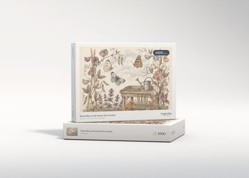 Butterflies in the Sweet Pea Garden jigsaw puzzle - gift box