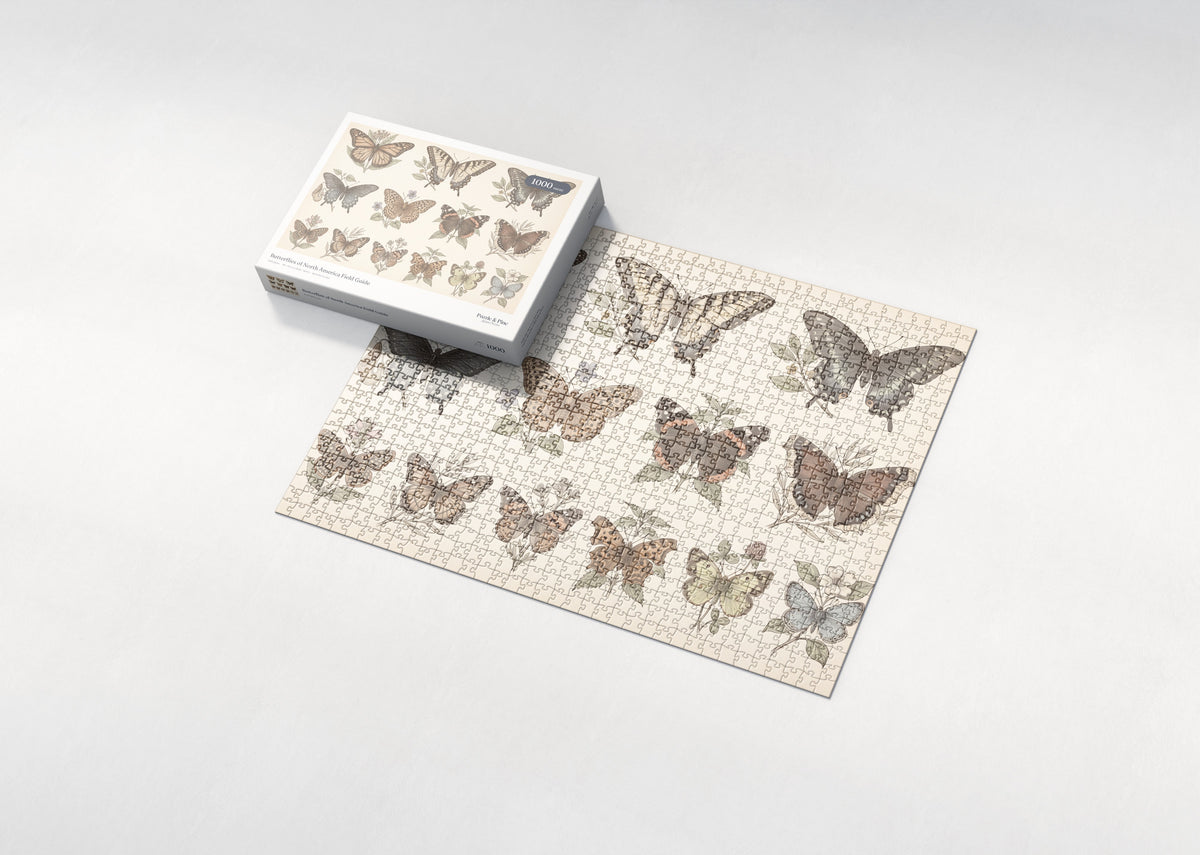 Butterflies of North America Field Guide jigsaw puzzle - box and puzzle