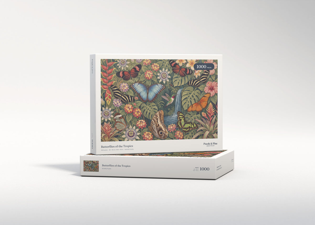 Butterflies of the Tropics jigsaw puzzle - gift box