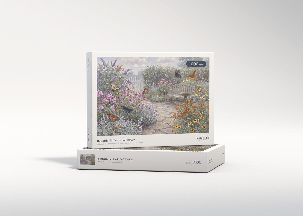 Butterfly Garden in Full Bloom jigsaw puzzle - gift box