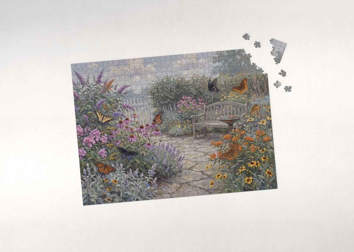 Butterfly Garden in Full Bloom jigsaw puzzle - puzzle with loose pieces
