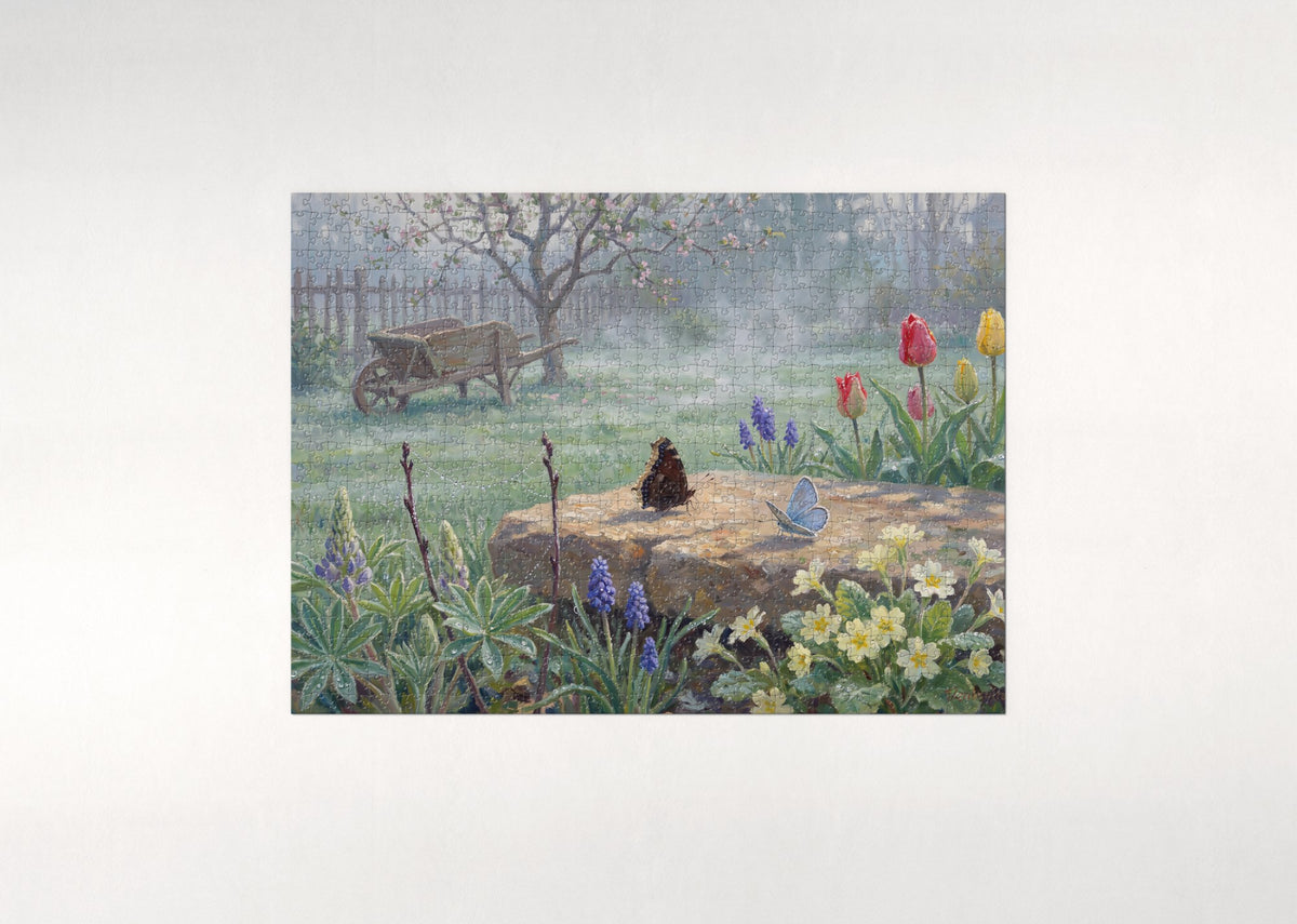 Butterfly Garden in the Morning Dew jigsaw puzzle - flat puzzle