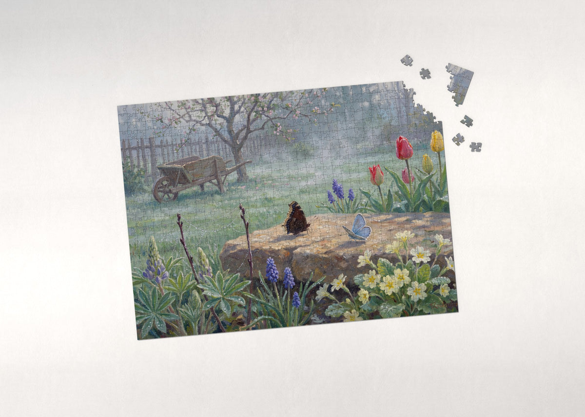 Butterfly Garden in the Morning Dew jigsaw puzzle - puzzle with loose pieces